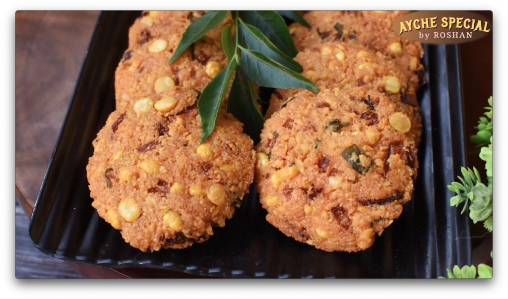 Golden-brown crispy Parippu Vada, a traditional Indian lentil fritter